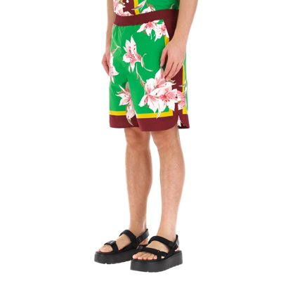 Shop Valentino Flowers Printed Bermuda Shorts