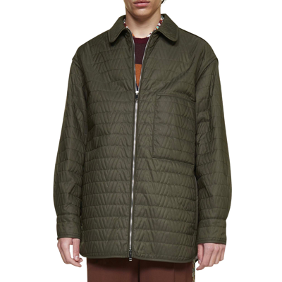 Valentino V Optical Quilted Nylon Shirt Jacket