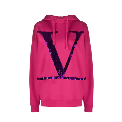 Shop Valentino V Logo Print Sweatshirt