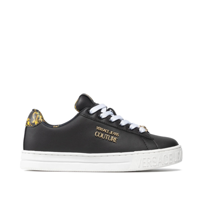 Shop Versace Jeans Couture Leather Logo Sneakers