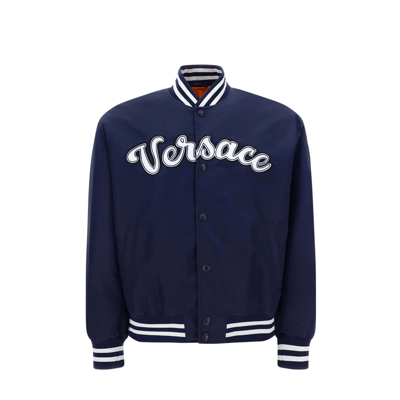 Versace Logo Embroidered Buttoned Jacket