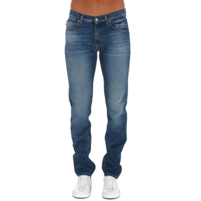 Shop Versace Cotton Logo Denim Jeans