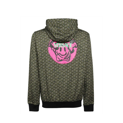 Shop Versace Hooded Zipped Sweatshirt