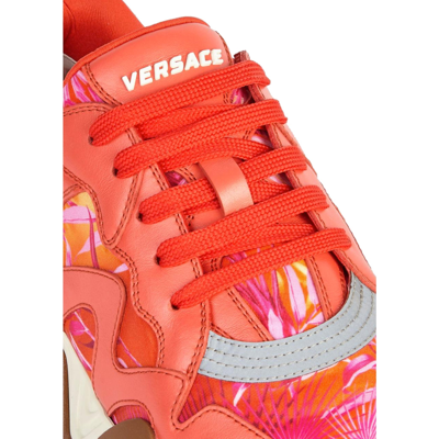 Shop Versace Jungle Print Squalo Sneakers