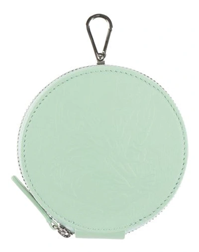 Shop Maison Kitsuné Woman Coin Purse Light Green Size - Soft Leather
