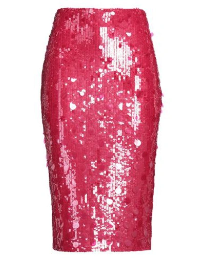 Shop P.a.r.o.s.h P. A.r. O.s. H. Woman Midi Skirt Fuchsia Size S Polyamide, Elastane, Pvc - Polyvinyl Chloride In Pink