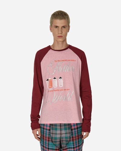 Shop Cormio Harry Raglan Longsleeve T-shirt Bordeaux / Pink In Multicolor