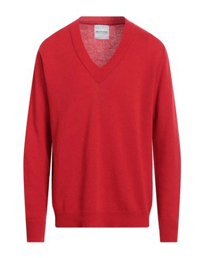 Marsēm Man Sweater Red Size L Wool, Polyamide In Red