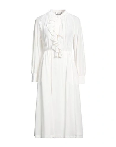 Shop Paul & Joe Woman Midi Dress Off White Size 4 Silk