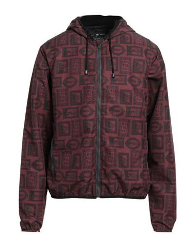 Shop A.testoni A. Testoni Man Jacket Burgundy Size L Cotton In Red