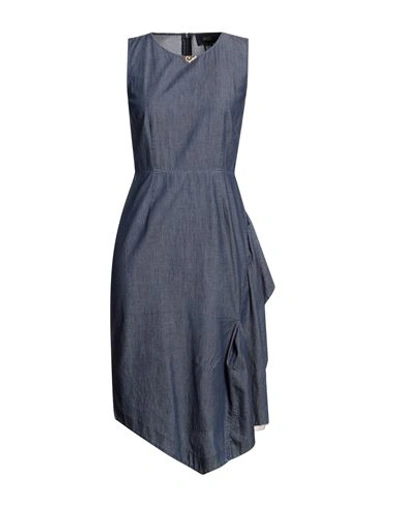 Shop Cavalli Class Woman Midi Dress Blue Size 4 Cotton, Viscose