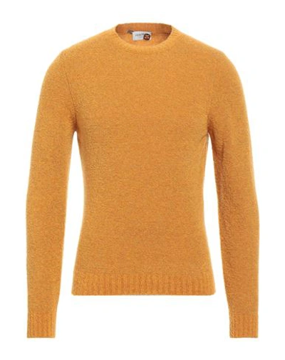 Shop Heritage Man Sweater Ocher Size 44 Wool, Nylon In Yellow