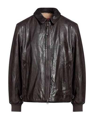 Shop Proleather Man Jacket Dark Brown Size Xl Lambskin
