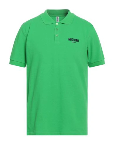 Shop Moschino Man Polo Shirt Green Size S Cotton