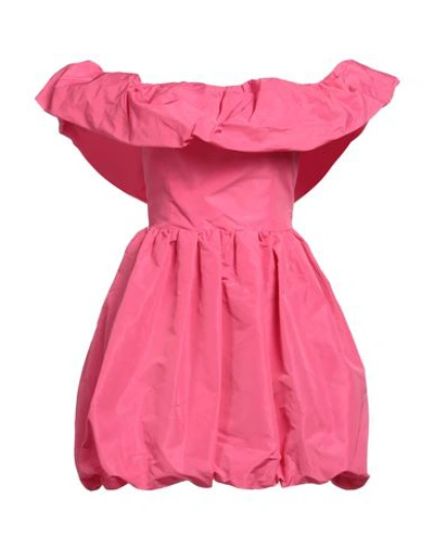 Shop Msgm Woman Mini Dress Fuchsia Size 8 Polyester In Pink