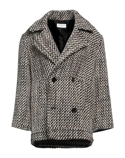 Shop Saint Laurent Woman Coat Black Size 6 Wool