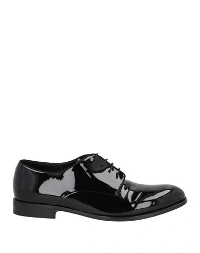 Shop Giorgio Armani Man Lace-up Shoes Black Size 9 Soft Leather