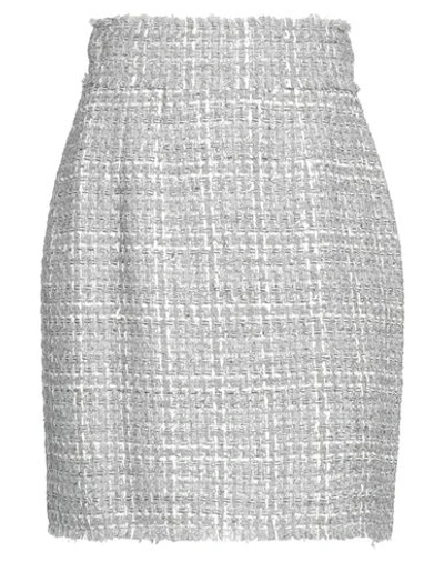 Shop Dolce & Gabbana Woman Mini Skirt Grey Size 12 Synthetic Fibers, Viscose, Cotton, Polyester, Linen