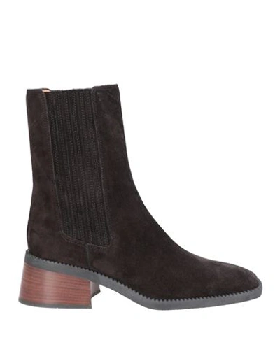 Shop Tod's Woman Ankle Boots Black Size 7 Soft Leather, Elastic Fibres