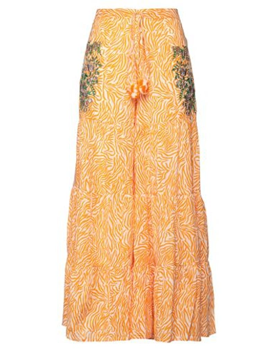 Shop Aghata Woman Pants Orange Size S/m Cotton
