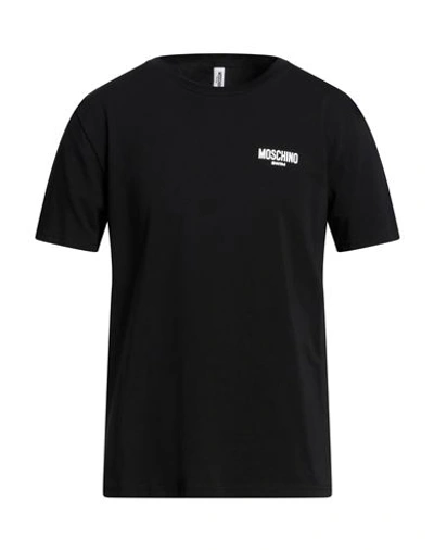 Shop Moschino Man T-shirt Black Size L Cotton, Elastane