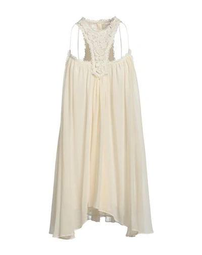 Shop Isabel Marant Woman Mini Dress Beige Size 10 Silk