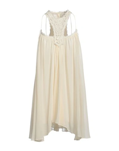 Isabel Marant Crochet And Silk Mini Dress In Beige
