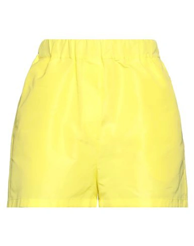 Shop Msgm Woman Shorts & Bermuda Shorts Yellow Size 6 Polyester