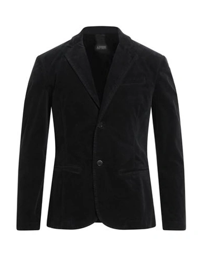 Shop A.testoni A. Testoni Man Blazer Black Size 40 Cotton, Elastane