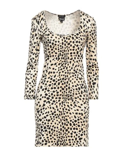 Shop Just Cavalli Woman Mini Dress Beige Size 6 Viscose, Elastane