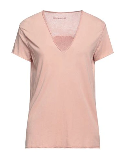 Shop Zadig & Voltaire Woman T-shirt Blush Size L Cotton In Pink