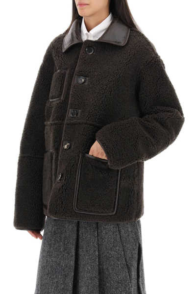 Shop Saks Potts Ada Reversible Shearling Jacket In Brown