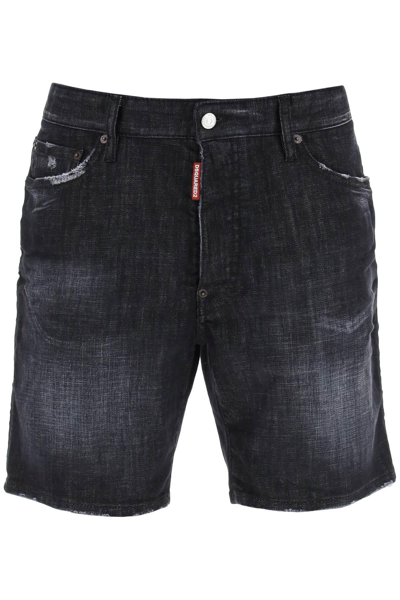 Shop Dsquared2 Marine Denim Shorts In Black