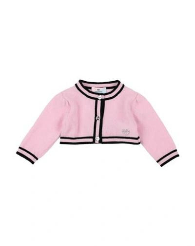 Shop Monnalisa X Chiara Ferragni Newborn Girl Cardigan Pink Size 3 Virgin Wool, Cashmere