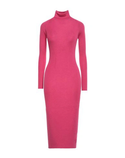 Shop Gentryportofino Woman Midi Dress Magenta Size 10 Virgin Wool, Silk