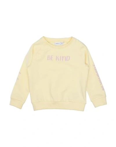 Shop Name It® Name It Toddler Girl Sweatshirt Light Yellow Size 7 Organic Cotton, Elastane
