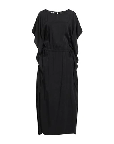 Shop European Culture Woman Maxi Dress Black Size L Cupro, Rayon, Rubber