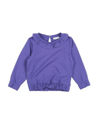 Shop Name It® Name It Toddler Girl Sweatshirt Purple Size 7 Cotton, Polyester, Elastane