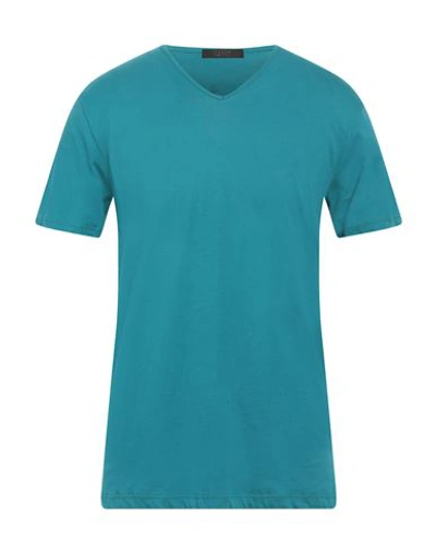 Shop Vneck Man T-shirt Deep Jade Size S Cotton In Green