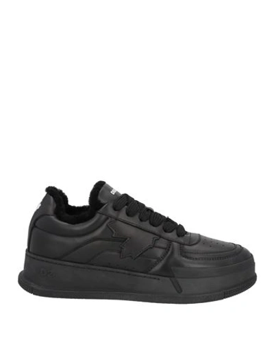 Shop Dsquared2 Woman Sneakers Black Size 7.5 Calfskin