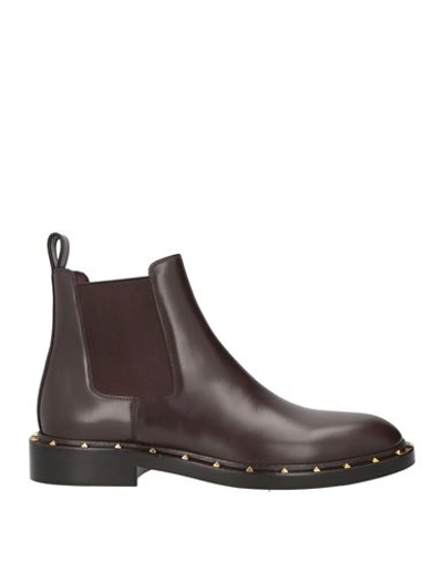 Shop Valentino Garavani Man Ankle Boots Dark Brown Size 9 Leather