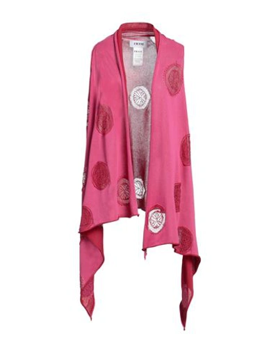 Shop Frase Francesca Severi Woman Cardigan Fuchsia Size 14 Cotton, Viscose, Polyester In Pink