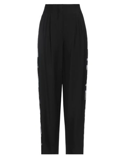 Shop Emporio Armani Woman Pants Black Size 12 Viscose, Virgin Wool, Polyester