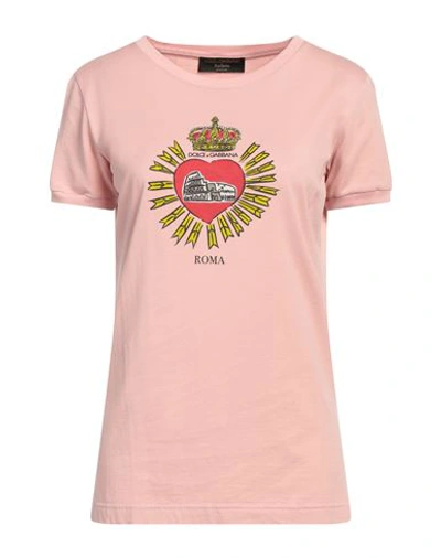 Shop Dolce & Gabbana Woman T-shirt Pink Size 6 Cotton