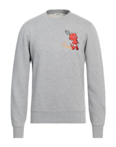 Shop Sandro Man Sweatshirt Grey Size Xl Cotton, Elastane