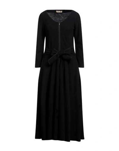 Shop Gentryportofino Woman Midi Dress Black Size 8 Virgin Wool