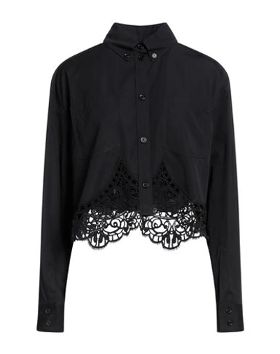 Shop Burberry Woman Shirt Black Size 8 Cotton, Polyester