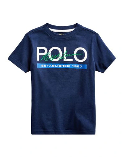 Shop Polo Ralph Lauren Polo T-shirt Toddler Boy T-shirt Midnight Blue Size 4 Cotton
