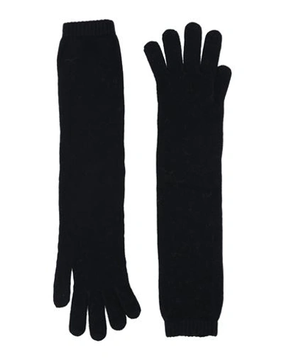 Shop Gentryportofino Woman Gloves Black Size S Virgin Wool, Cashmere