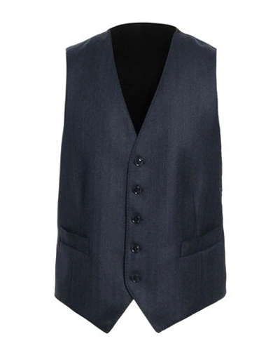 Shop Sartoria Latorre Man Tailored Vest Midnight Blue Size 40 Wool